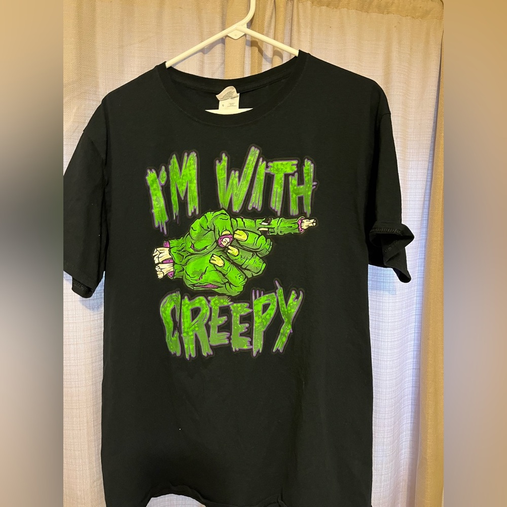 IM WITH CREEPY ZOMBIE T SHIRT Large Halloween